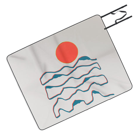 Viviana Gonzalez Lineart mountains experience1 Picnic Blanket