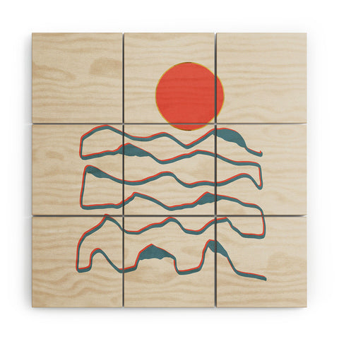 Viviana Gonzalez Lineart mountains experience1 Wood Wall Mural