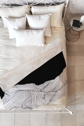 Viviana Gonzalez Lines in the mountains II Fleece Throw Blanket