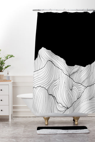 Viviana Gonzalez Lines in the mountains II Shower Curtain And Mat