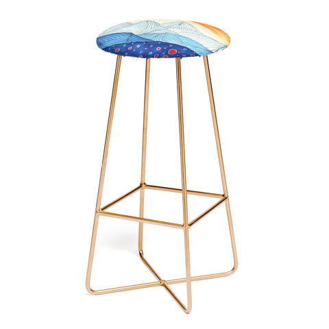 Viviana Gonzalez Lines in the mountains III Bar Stool
