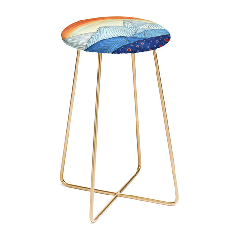Viviana Gonzalez Lines in the mountains III Counter Stool