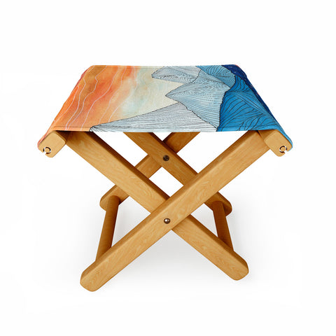 Viviana Gonzalez Lines in the mountains III Folding Stool
