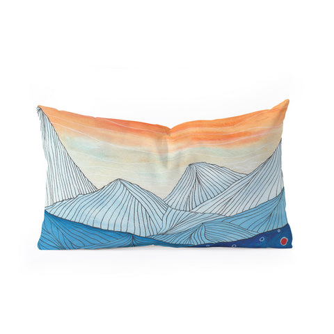 Viviana Gonzalez Lines in the mountains III Oblong Throw Pillow