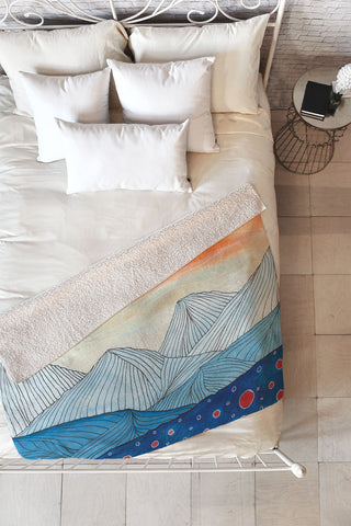 Viviana Gonzalez Lines in the mountains III Fleece Throw Blanket