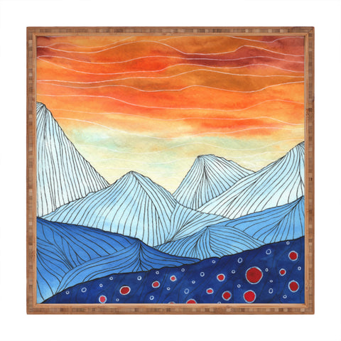 Viviana Gonzalez Lines in the mountains III Square Tray