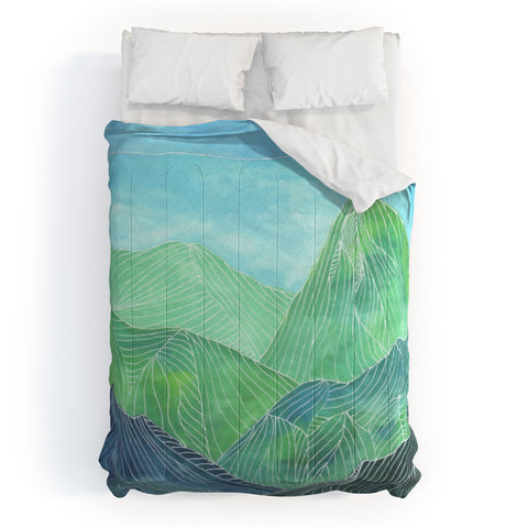 Viviana Gonzalez Lines in the mountains IV Comforter