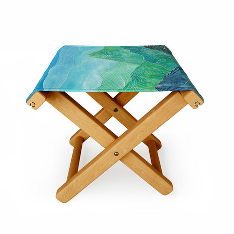 Viviana Gonzalez Lines in the mountains IV Folding Stool