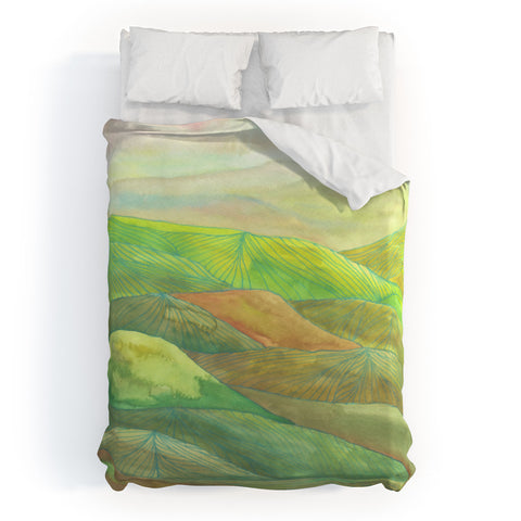 Viviana Gonzalez Lines in the mountains VII Duvet Cover