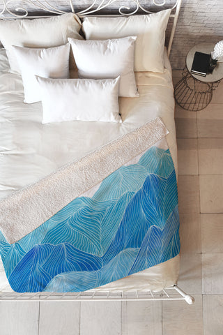 Viviana Gonzalez Lines in the mountains VIII Fleece Throw Blanket