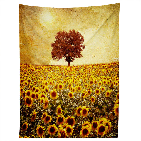 Viviana Gonzalez Lone Tree And Sunflowers Field Tapestry