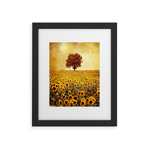 Viviana Gonzalez Lone Tree And Sunflowers Field Framed Art Print