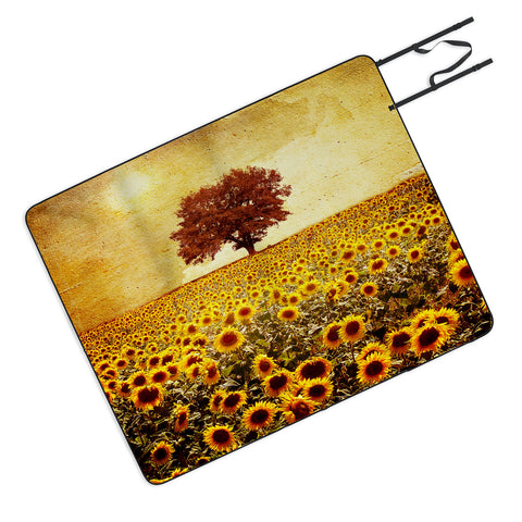 Viviana Gonzalez Lone Tree And Sunflowers Field Picnic Blanket