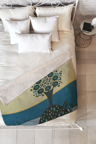 Viviana Gonzalez Lone Tree In The Hills Fleece Throw Blanket