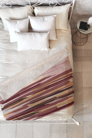 Viviana Gonzalez Marsala Abstract world 01 Fleece Throw Blanket