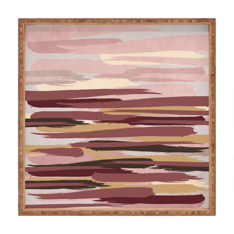 Viviana Gonzalez Marsala Abstract world 01 Square Tray