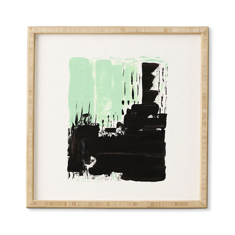Viviana Gonzalez Minimal black and mint I Framed Wall Art