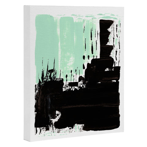 Viviana Gonzalez Minimal black and mint I Art Canvas
