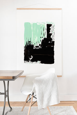Viviana Gonzalez Minimal black and mint I Art Print And Hanger