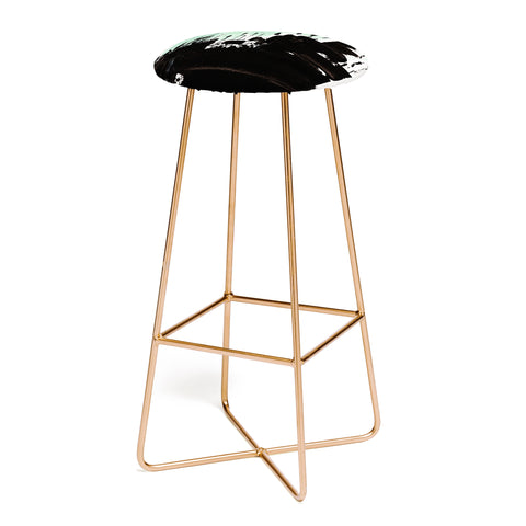 Viviana Gonzalez Minimal black and mint I Bar Stool