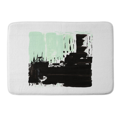 Viviana Gonzalez Minimal black and mint I Memory Foam Bath Mat