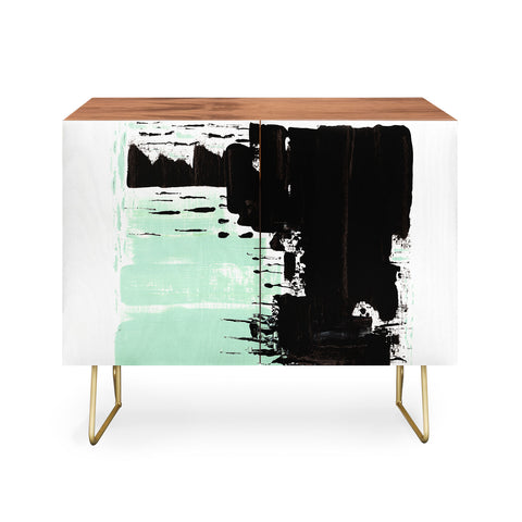 Viviana Gonzalez Minimal black and mint I Credenza