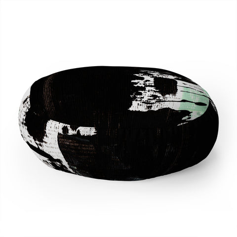 Viviana Gonzalez Minimal black and mint I Floor Pillow Round