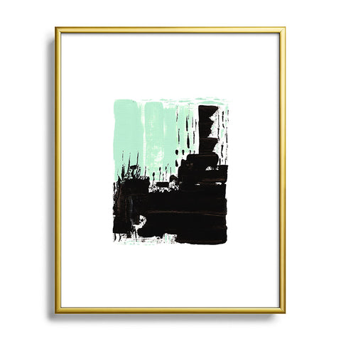 Viviana Gonzalez Minimal black and mint I Metal Framed Art Print