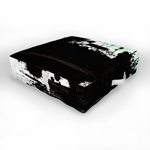 Viviana Gonzalez Minimal black and mint I Outdoor Floor Cushion