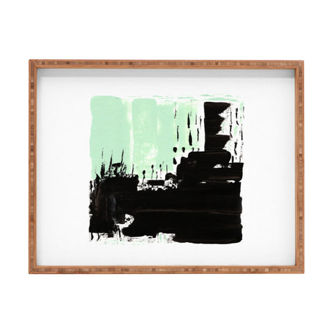 Viviana Gonzalez Minimal black and mint I Rectangular Tray