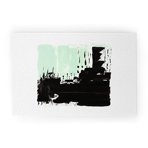 Viviana Gonzalez Minimal black and mint I Welcome Mat