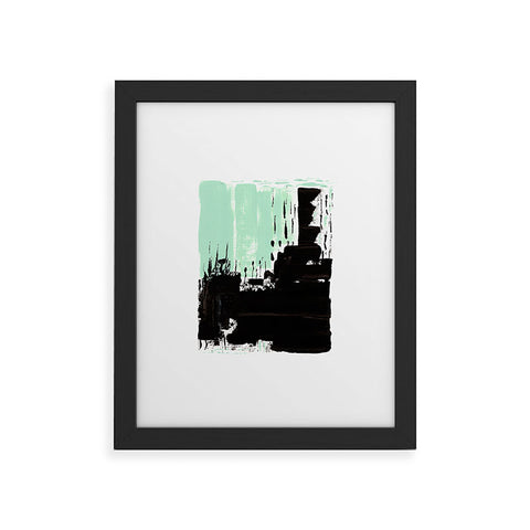 Viviana Gonzalez Minimal black and mint I Framed Art Print