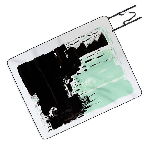 Viviana Gonzalez Minimal black and mint I Picnic Blanket