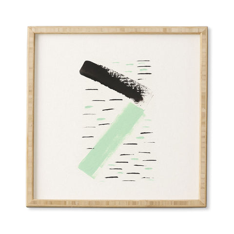 Viviana Gonzalez Minimal black and mint II Framed Wall Art