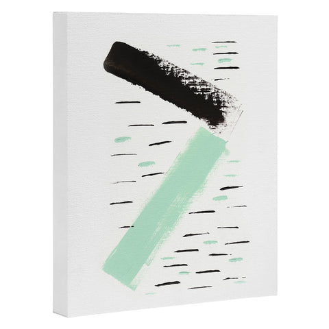 Viviana Gonzalez Minimal black and mint II Art Canvas