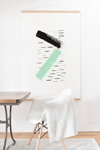 Viviana Gonzalez Minimal black and mint II Art Print And Hanger