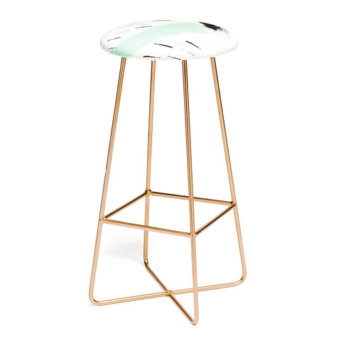 Viviana Gonzalez Minimal black and mint II Bar Stool