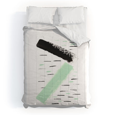 Viviana Gonzalez Minimal black and mint II Comforter