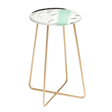 Viviana Gonzalez Minimal black and mint II Counter Stool