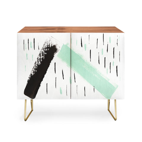 Viviana Gonzalez Minimal black and mint II Credenza