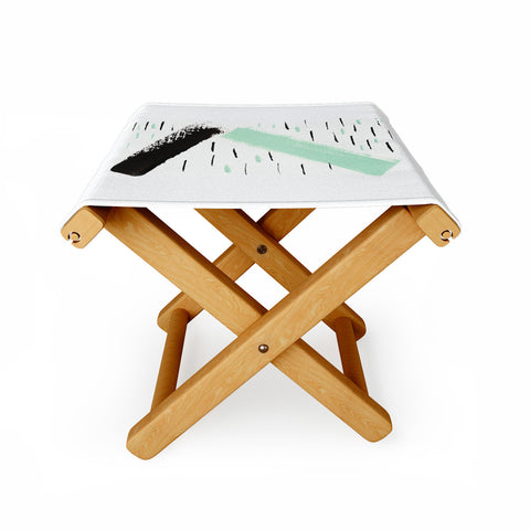Viviana Gonzalez Minimal black and mint II Folding Stool