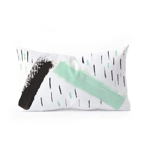 Viviana Gonzalez Minimal black and mint II Oblong Throw Pillow
