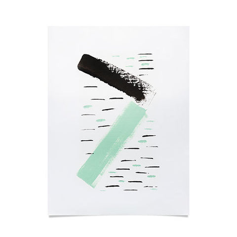 Viviana Gonzalez Minimal black and mint II Poster