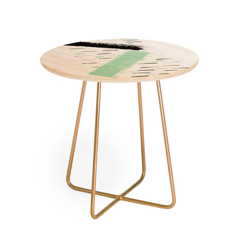 Viviana Gonzalez Minimal black and mint II Round Side Table