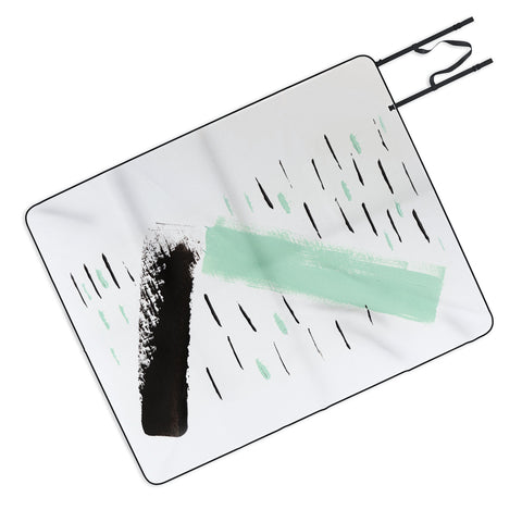 Viviana Gonzalez Minimal black and mint II Picnic Blanket