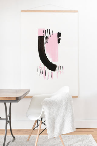 Viviana Gonzalez Minimal black and pink I Art Print And Hanger