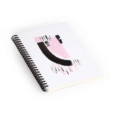Viviana Gonzalez Minimal black and pink I Spiral Notebook
