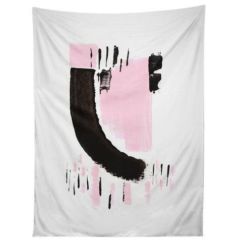 Viviana Gonzalez Minimal black and pink I Tapestry