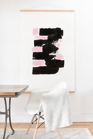 Viviana Gonzalez Minimal black and pink II Art Print And Hanger