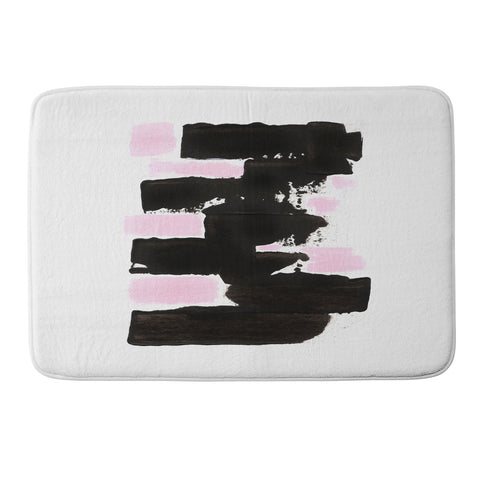 Viviana Gonzalez Minimal black and pink II Memory Foam Bath Mat